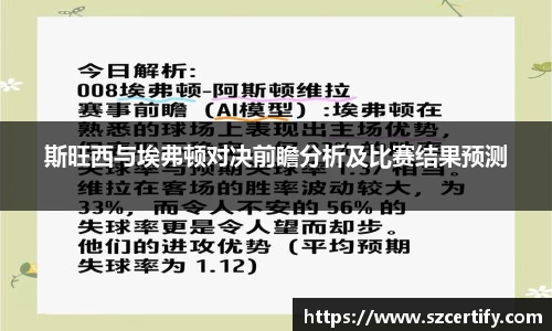 斯旺西与埃弗顿对决前瞻分析及比赛结果预测